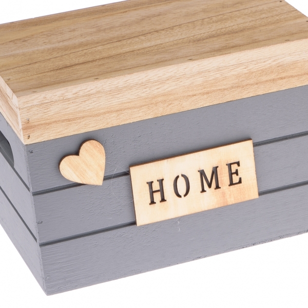 Drevený box s vekom - sada 2 kusov