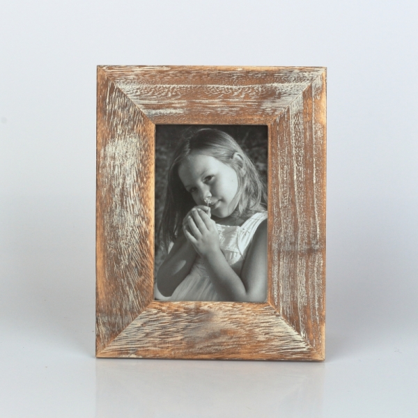 Drevený fotorám prírodný s patinou 19x24cm 