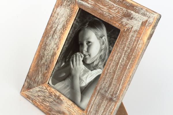 Drevený fotorám prírodný s patinou 19x24cm 