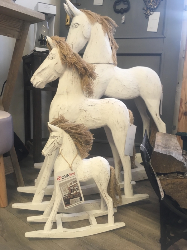 Drevený hojdací kôň dekorácie 67cm