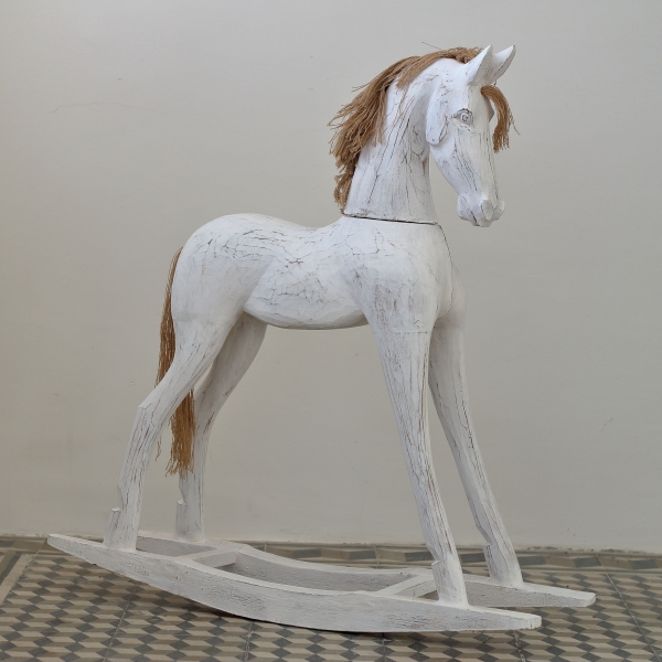 Drevený hojdací kôň dekorácie 80cm