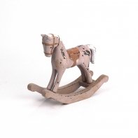 Drevený hojdací kôň ružový 13x11,5x4,5cm