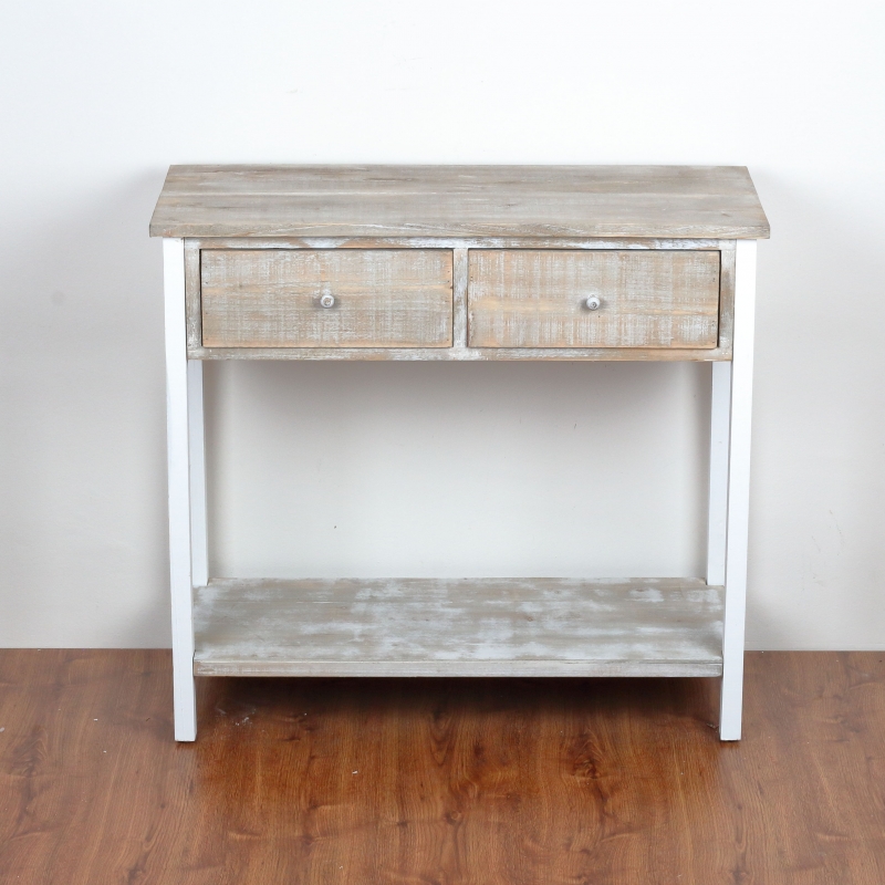 Drevený konzolový stolík s dvoma šuplíky 85x77x37cm