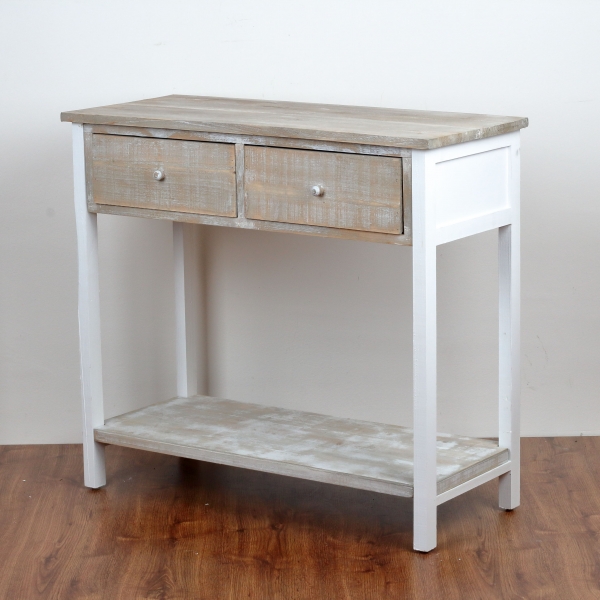 Drevený konzolový stolík s dvoma šuplíky 85x77x37cm