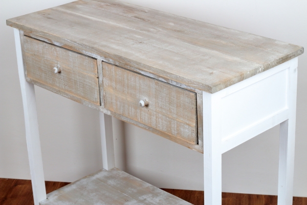 Drevený konzolový stolík s dvoma šuplíky 85x77x37cm