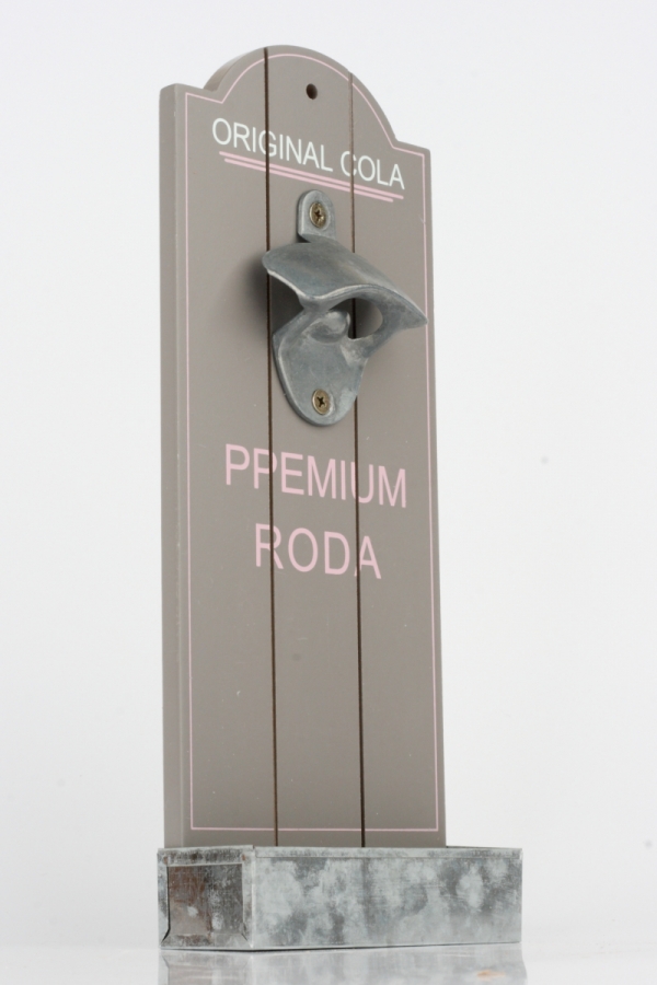 Drevený nástenný otvárač na fľaše 31x12cm