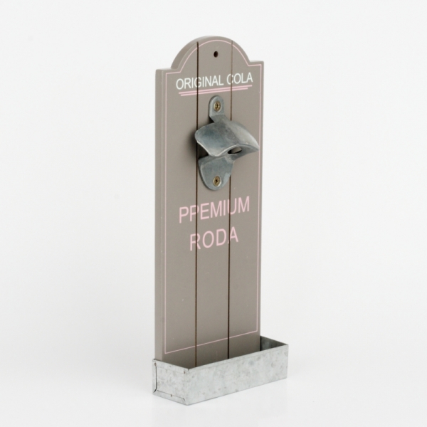 Drevený nástenný otvárač na fľaše 31x12cm