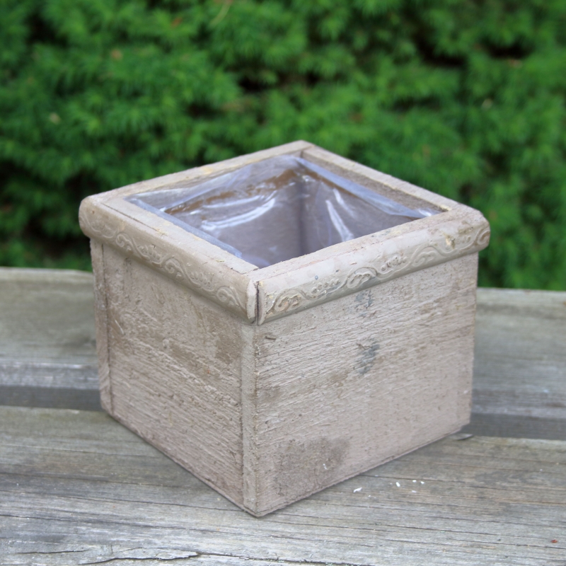 Drevený obal na kvetináč 13x13x10cm