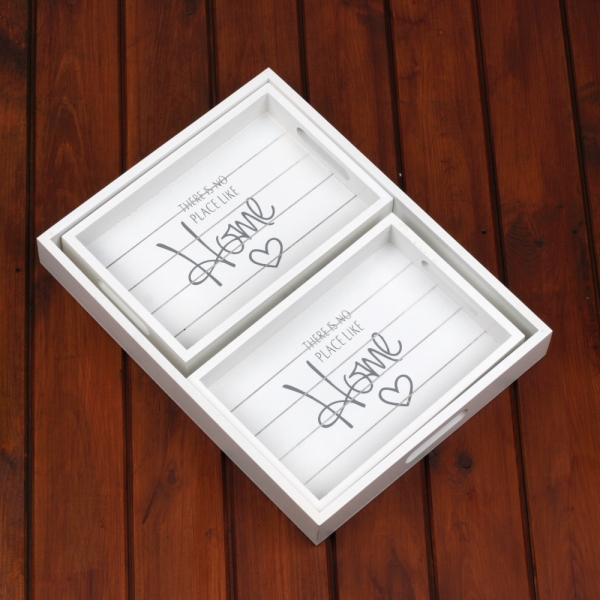 Drevený podnos Home sada 3ks 30x40 / 18x26cm