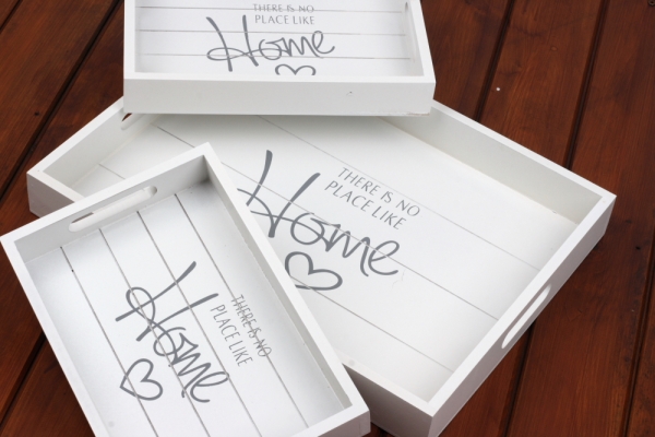 Drevený podnos Home sada 3ks 30x40 / 18x26cm