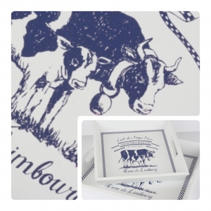 Drevený podnos LAIT DE Vácha 40x40 / 30x30cm (sada 2ks)