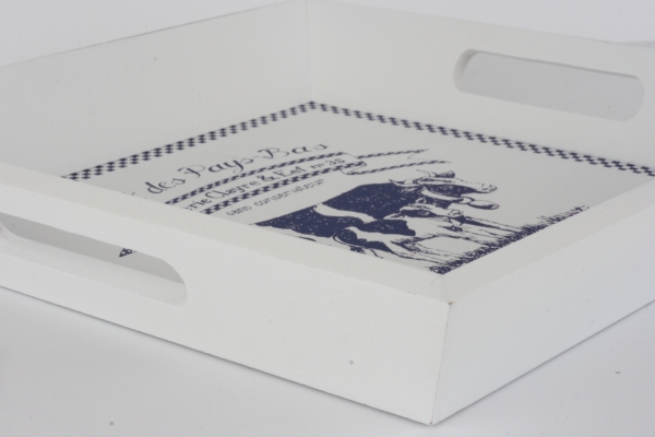 Drevený podnos LAIT DE Vácha 40x40 / 30x30cm (sada 2ks)