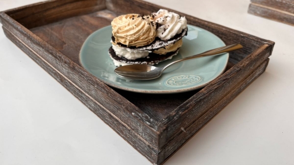 Drevený podnos sada 2 kusov 3,5 x 30 x 18 cm