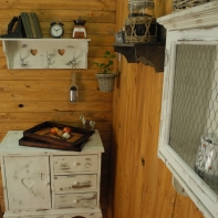 Drevený podnos/tácka - kvetinový motív (set 2ks) 42/45cm