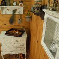 Drevený podnos/tácka - kvetinový motív (set 2ks) 42/45cm