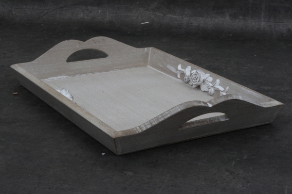 Drevený podnos zdobený 34x24x6cm