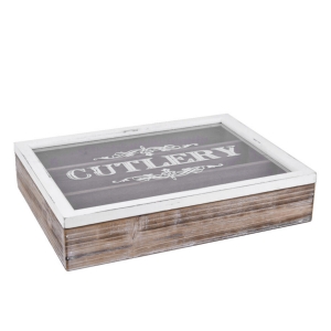 Drevený príborník so skleneným vekom