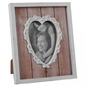 Drevený rámček srdiečko 24x29x2,5cm