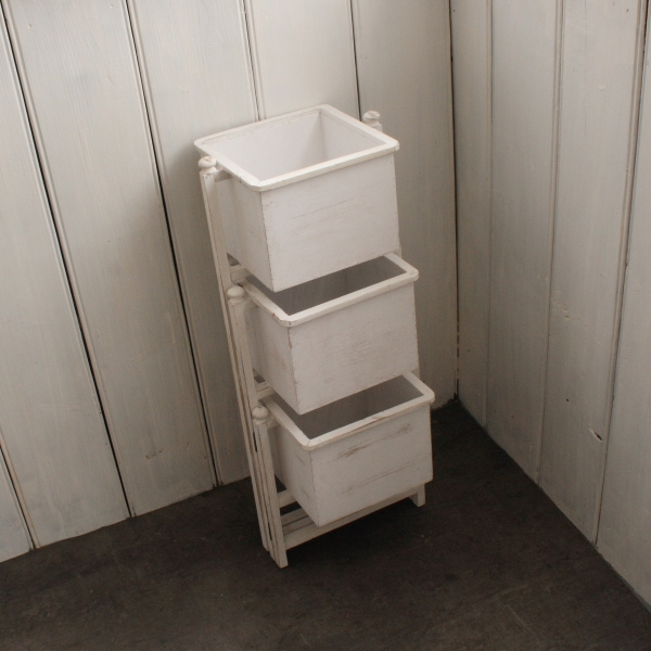 Drevený stojan na kvety biely 67cm