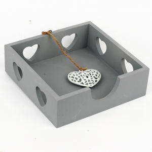 Drevený stojan na obrúsky s ťažítkom 20x20cm