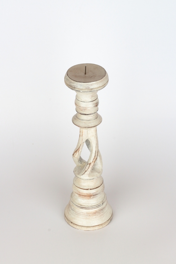 Drevený svietnik s patinou 31cm