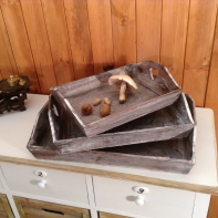 Drevený podnos - sada 3ks 52/42/35cm