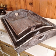 Drevený podnos - sada 3ks 52/42/35cm