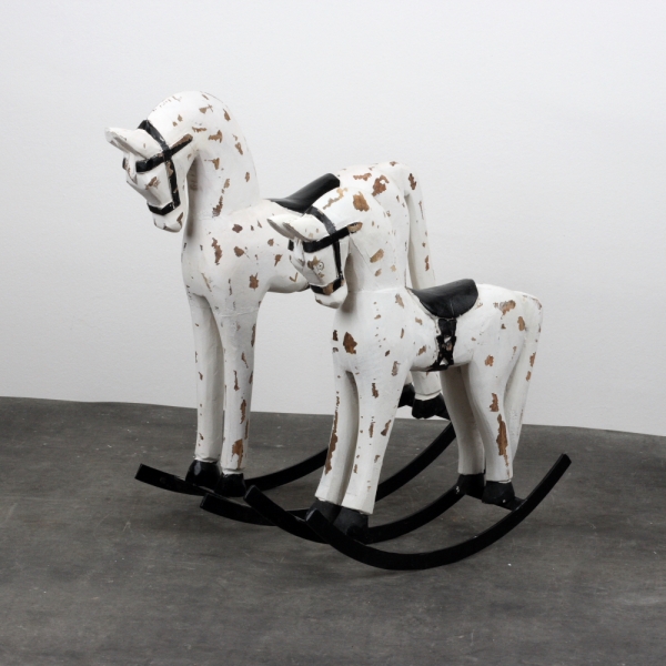 Drevený veľký hojdací kôň s otlčeným vzhľadom 39x11x40cm