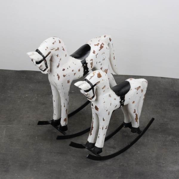 Drevený veľký hojdací kôň s otlčeným vzhľadom 39x11x40cm