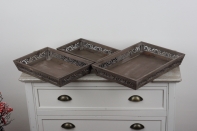 Drevený vintage podnos (set 3ks)