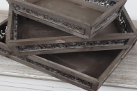 Drevený vintage podnos (set 3ks)