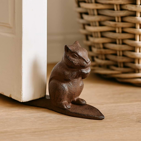 Dverná zarážka veverička liatina 18x6,2x10cm