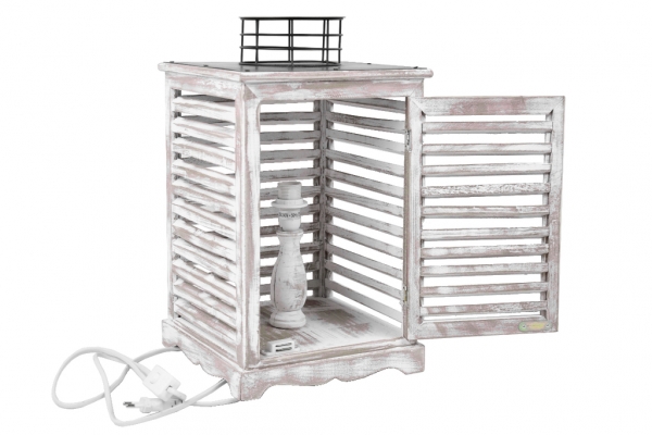 Elektrická lampa / lampáš drevená 40cm