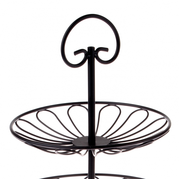 Etažér čierny 3 poschodia