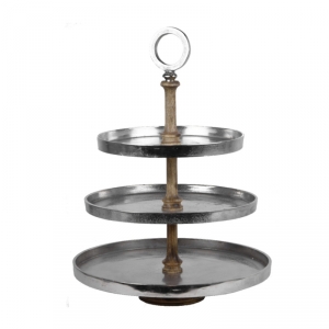 Etažér kombinácia drevo a kov 46x63,5cm