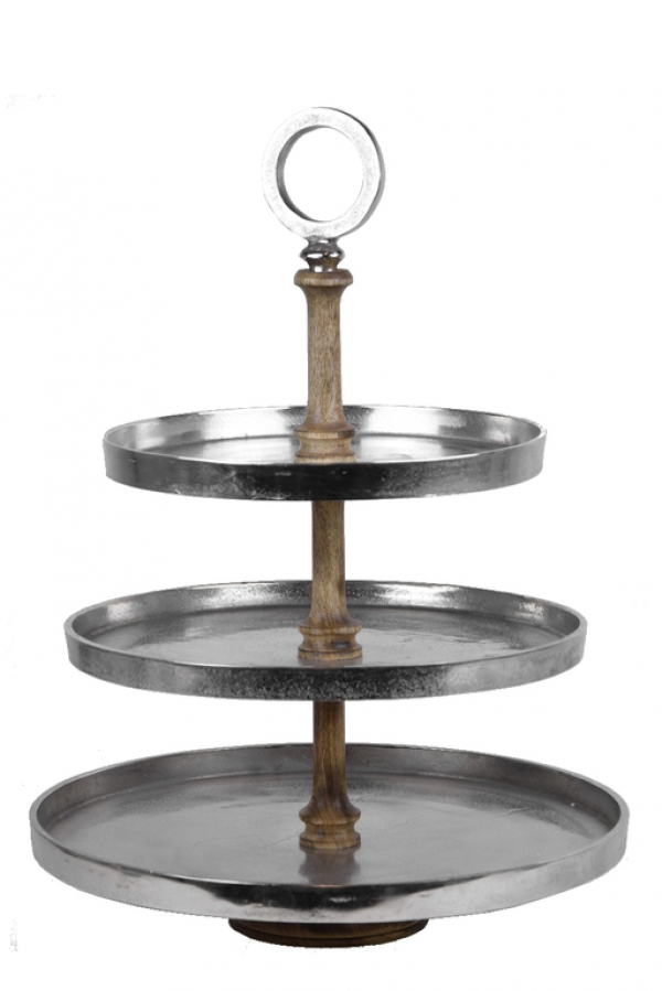 Etažér kombinácia drevo a kov 46x63,5cm