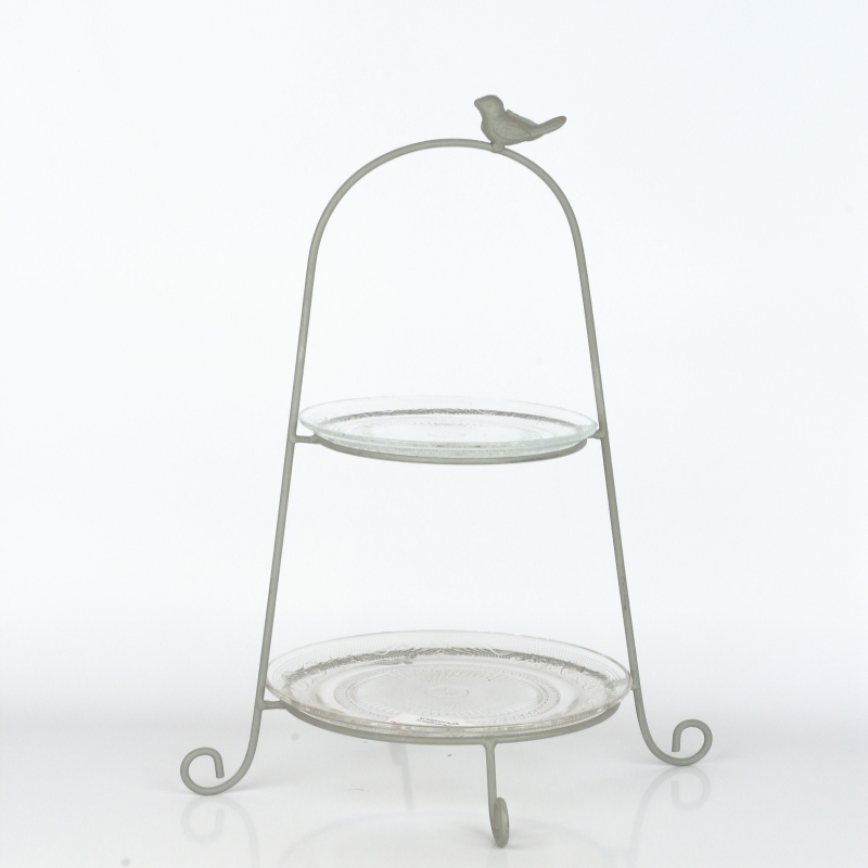 Etažér na cukrovinky 2 poschodia (vrátane tanierov) 46cm