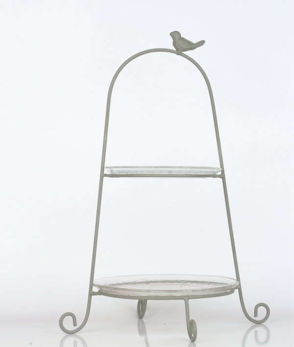 Etažér na cukrovinky 2 poschodia (vrátane tanierov) 46cm