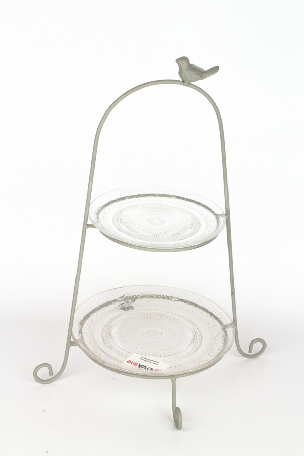 Etažér na cukrovinky 2 poschodia (vrátane tanierov) 46cm