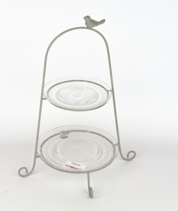 Etažér na cukrovinky 2 poschodia (vrátane tanierov) 46cm