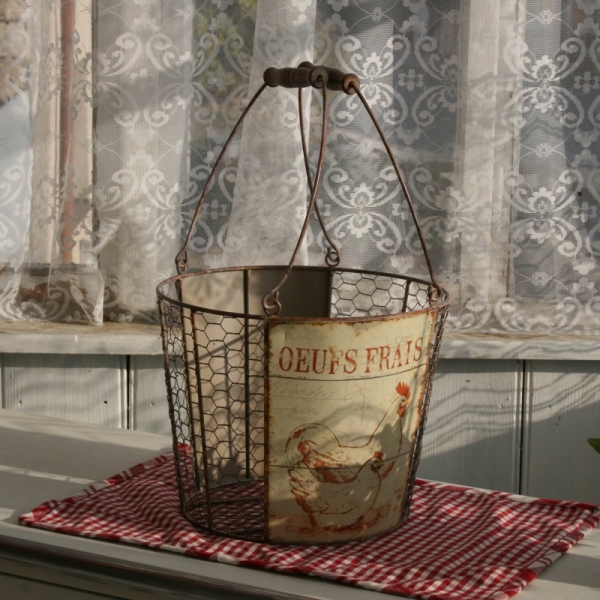 Farmársky košík s kohútom 27,5cm