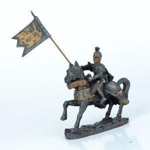 Figúrka rytiera na koni 10 cm kov