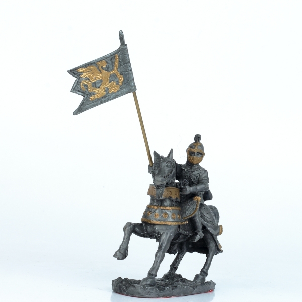 Figúrka rytiera na koni 10 cm kov