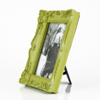 Drevený fotorámik zelený, pevný 19 cm
