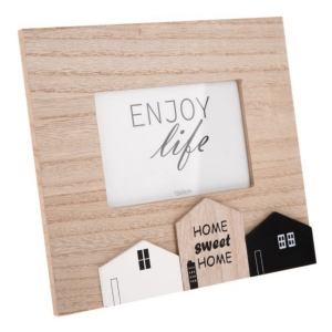 Fotorámik drevený s domčekmi 21×19×0,8 cm