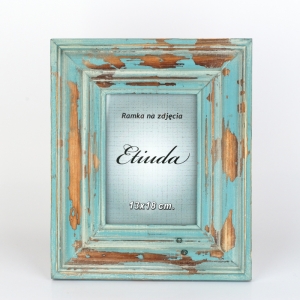 Fotorámček na fotografiu 13x18cm tyrkys s patinou 31x25,5cm