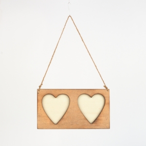 Fotorámik na zavesenie srdce na 2 fotografie