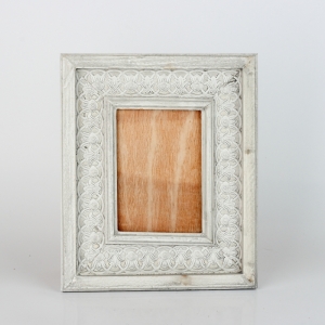 Fotorámik šedý s patinou a zdobením 31x25cm