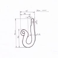 Háčik malý - ručne kovaný 9cm
