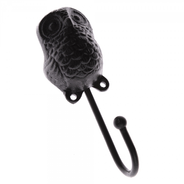 Háčik na kľúče so sovou čierny